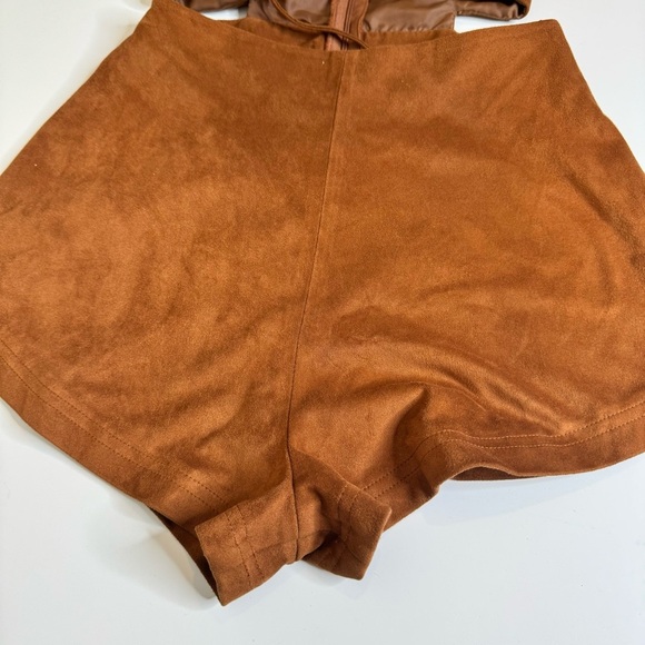 TOBI AS ONE FAUX SUEDE ROMPER - CAMEL - Picture 6 of 13